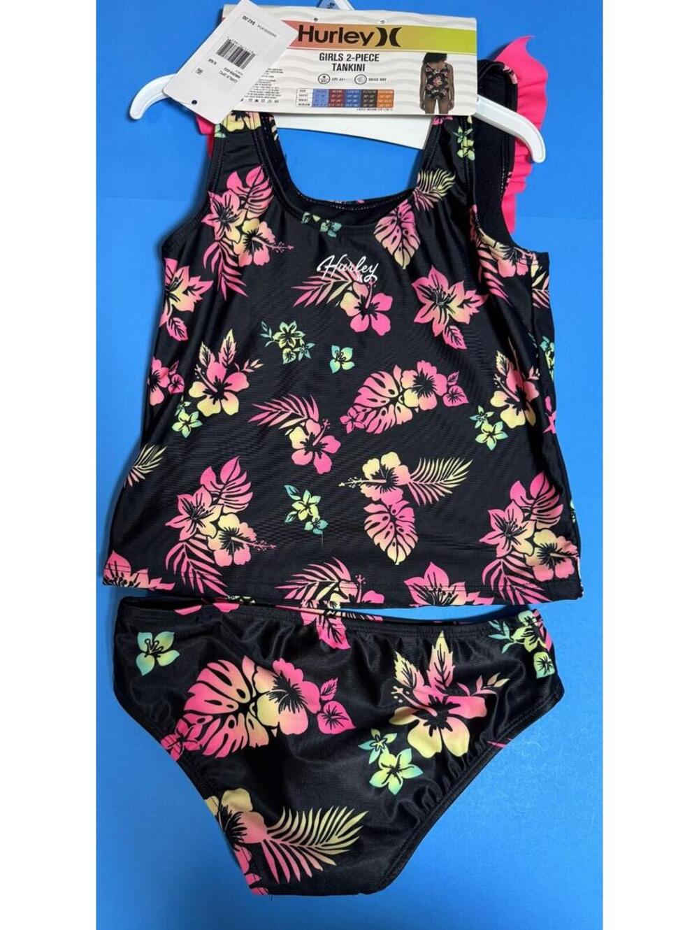 Hurley 2 Piece Tankini Bathing Suit Swimsuit Swimwear Girls Size S (6/6x) NWT - Picture 10 of 10